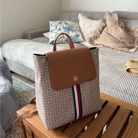 Tommy Hilfiger Beige and Brown Backpack main image 5
